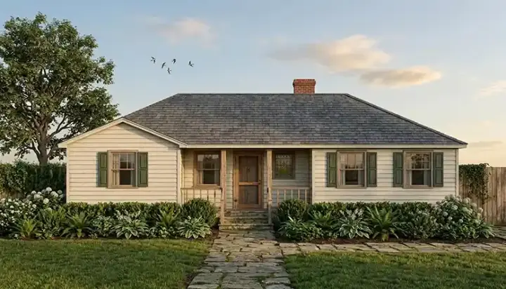 Ranch house plans 71-145 - front exterior, 1,475 sq ft, 3 bed, 2 bath house plans | Monster House Plans