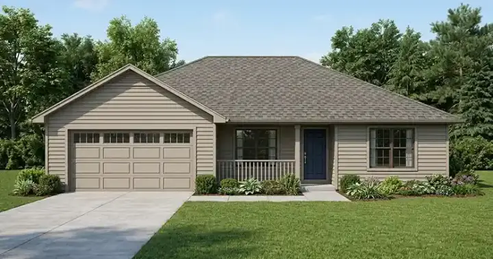 Country house plans 71-152 - front exterior, 1,491 sq ft, 3 bed, 2 bath house plans | Monster House Plans