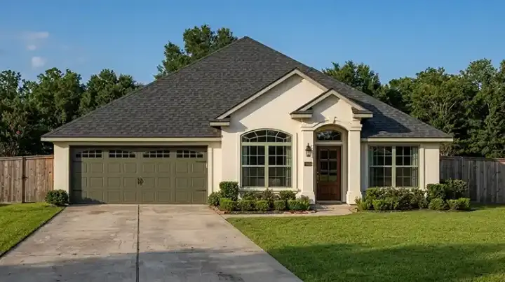 Sunbelt house plans 71-162 - front exterior, 1,556 sq ft, 3 bed, 2 bath house plans | Monster House Plans