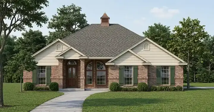 Traditional house plans 71-171 - front exterior, 1,604 sq ft, 3 bed, 2 bath house plans | Monster House Plans