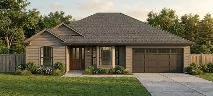 Traditional house plans 71-185 - front exterior, 1,655 sq ft, 3 bed, 2 bath house plans | Monster House Plans