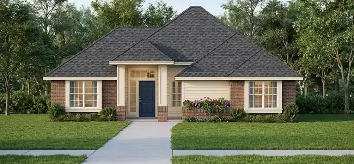 Traditional house plans 71-198 - front exterior, 1,750 sq ft, 3 bed, 2 bath house plans | Monster House Plans