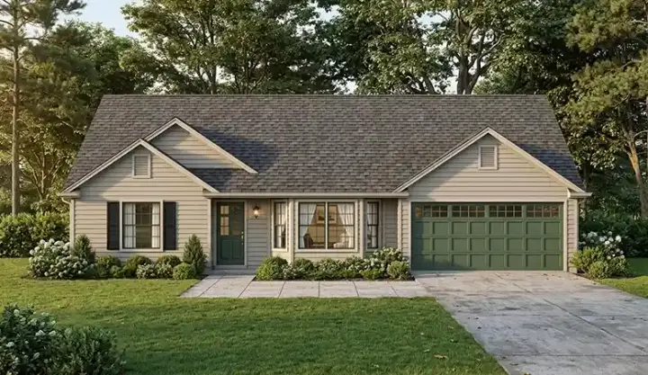 Traditional house plans 71-199 - front exterior, 1,750 sq ft, 3 bed, 2 bath house plans | Monster House Plans