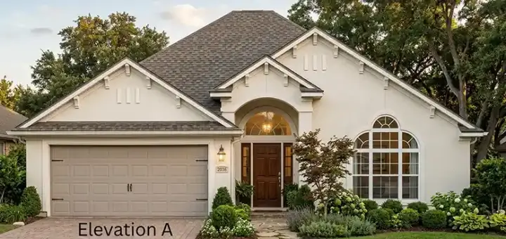 Sunbelt house plans 71-234 - front exterior, 1,909 sq ft, 4 bed, 2 bath house plans | Monster House Plans