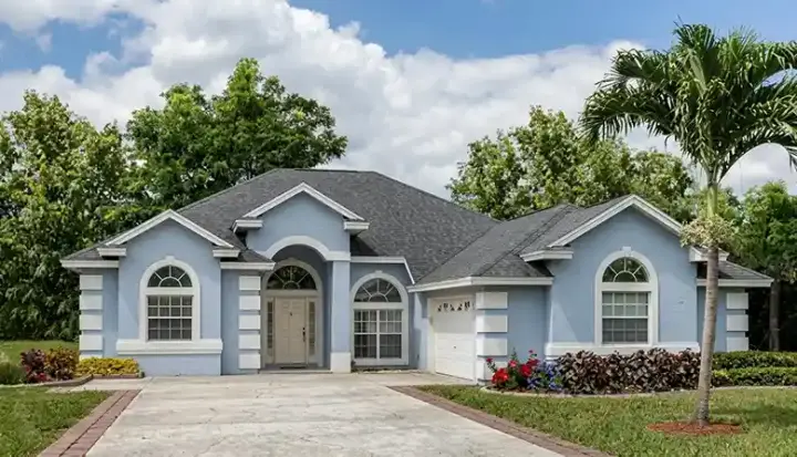 Sunbelt house plans 71-242 - front exterior, 1,942 sq ft, 4 bed, 2 bath house plans | Monster House Plans