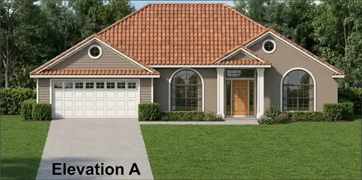 Traditional house plans 71-245 - front exterior, 1,951 sq ft, 4 bed, 2 bath house plans | Monster House Plans