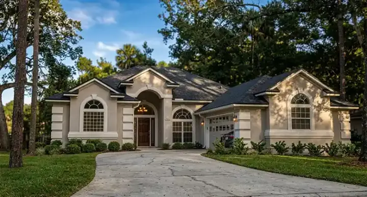 Mediterranean house plans 71-252 - front exterior, 1,996 sq ft, 3 bed, 2 bath house plans | Monster House Plans