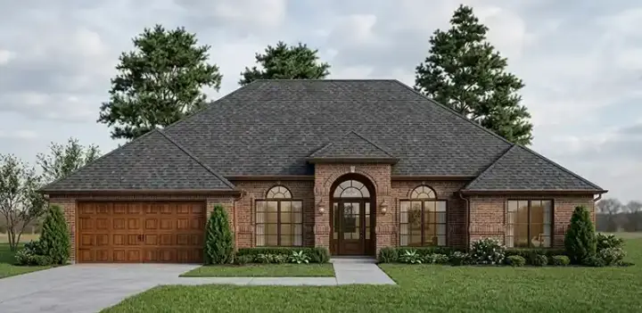 Traditional house plans 71-268 - front exterior, 2,086 sq ft, 4 bed, 2 bath house plans | Monster House Plans