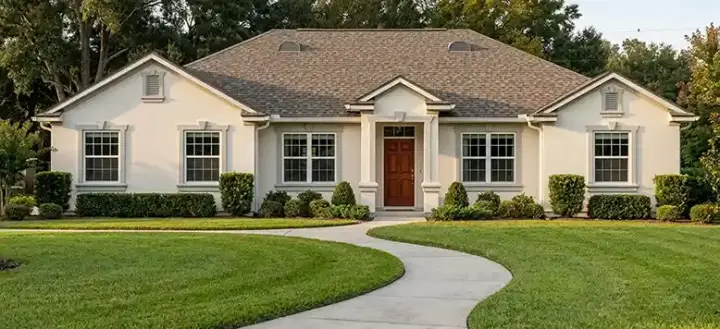 Sunbelt house plans 71-279 - front exterior, 2,138 sq ft, 4 bed, 2 bath house plans | Monster House Plans