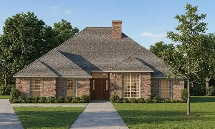 Traditional house plans 71-285 - front exterior, 2,176 sq ft, 3 bed, 2 bath house plans | Monster House Plans