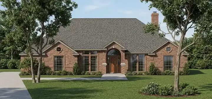Traditional house plans 71-318 - front exterior, 2,375 sq ft, 4 bed, 3 bath house plans | Monster House Plans