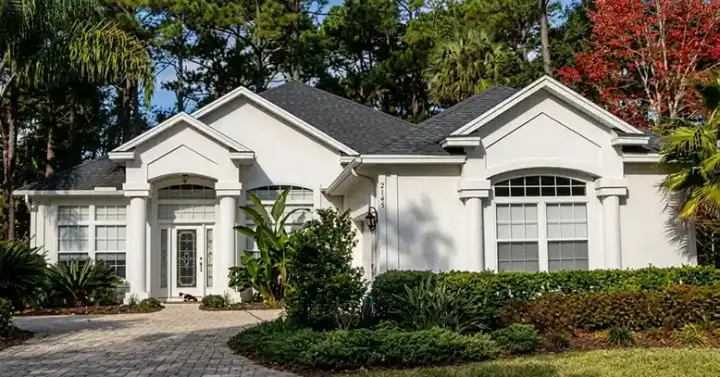 Sunbelt house plans 71-324 - front exterior, 2,438 sq ft, 4 bed, 3 bath house plans | Monster House Plans