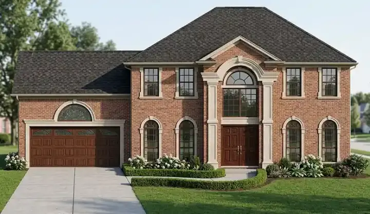Mediterranean house plans 71-330 - front exterior, 2,456 sq ft, 5 bed, 2 bath house plans | Monster House Plans