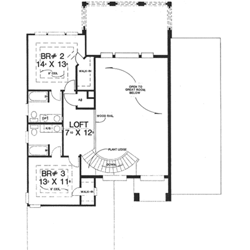 Upper/Second Floor Plan: 71-345