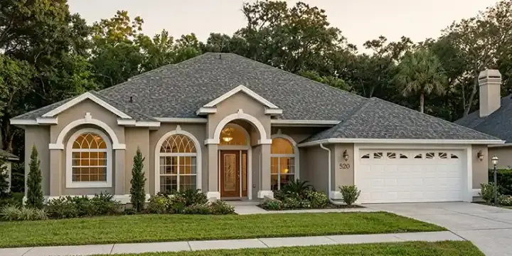 Sunbelt house plans 71-374 - front exterior, 3,130 sq ft, 5 bed, 4 bath house plans | Monster House Plans