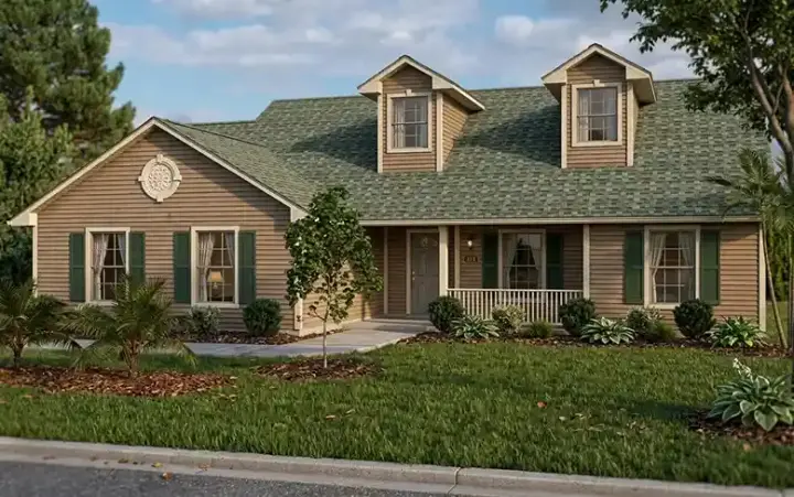 Country house plans 71-413 - front exterior, 1,418 sq ft, 3 bed, 2 bath house plans | Monster House Plans
