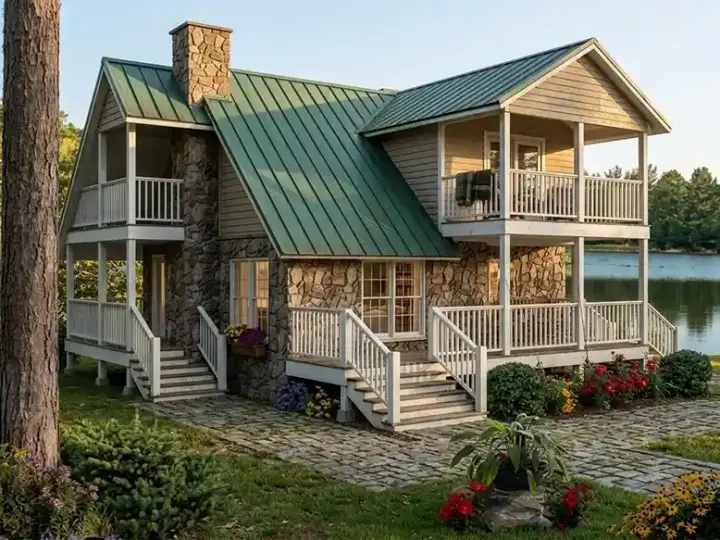 Contemporary house plans 71-420 - front exterior, 1,719 sq ft, 2 bed, 2 bath house plans | Monster House Plans