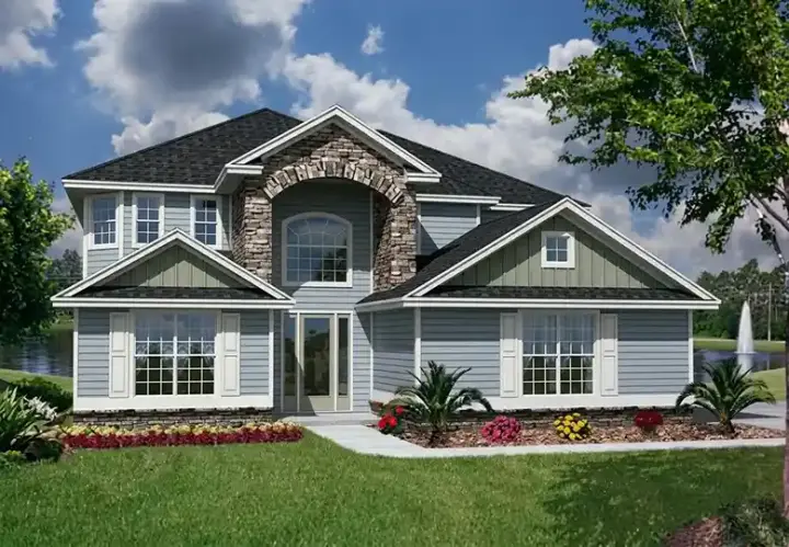 Traditional house plans 71-423 - front exterior, 3,391 sq ft, 5 bed, 4 bath house plans | Monster House Plans