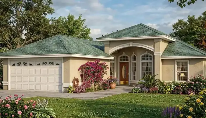 Florida house plans 71-425 - front exterior, 1,938 sq ft, 4 bed, 2 bath house plans | Monster House Plans