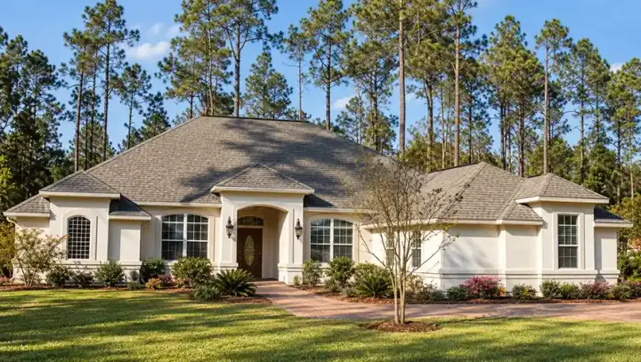 Mediterranean house plans 71-427 - front exterior, 2,409 sq ft, 4 bed, 3 bath house plans | Monster House Plans
