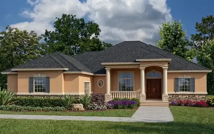 Florida house plans 71-428 - front exterior, 3,464 sq ft, 5 bed, 4 bath house plans | Monster House Plans