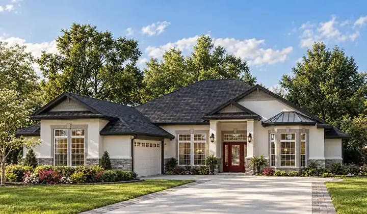 Traditional house plans 71-431 - front exterior, 2,071 sq ft, 4 bed, 2 bath house plans | Monster House Plans