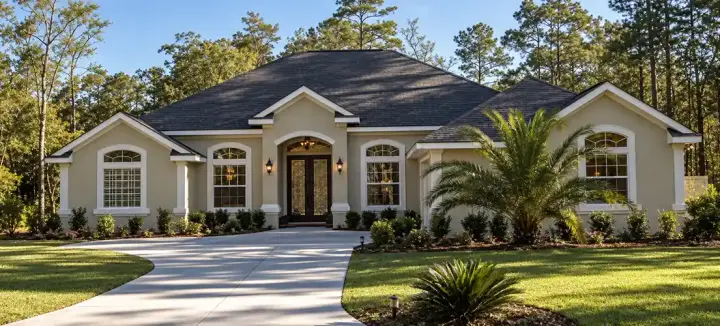 Florida house plans 71-434 - front exterior, 2,250 sq ft, 4 bed, 3 bath house plans | Monster House Plans