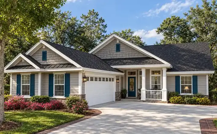 Craftsman house plans 71-443 - front exterior, 1,938 sq ft, 4 bed, 2 bath house plans | Monster House Plans