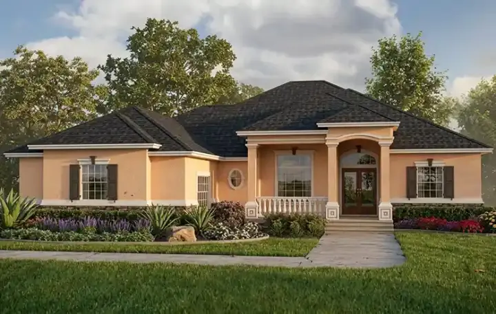 Florida house plans 71-474 - front exterior, 3,454 sq ft, 5 bed, 4 bath house plans | Monster House Plans