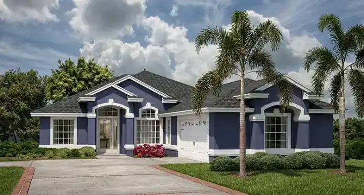 Florida house plans 71-476 - front exterior, 1,976 sq ft, 4 bed, 3 bath house plans | Monster House Plans