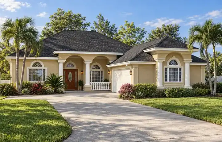 Florida house plans 71-486 - front exterior, 2,245 sq ft, 4 bed, 2 bath house plans | Monster House Plans