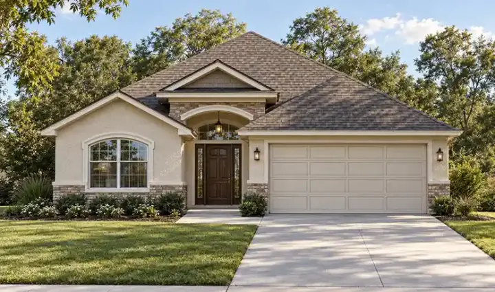 Mediterranean house plans 71-496 - front exterior, 1,674 sq ft, 3 bed, 2 bath house plans | Monster House Plans