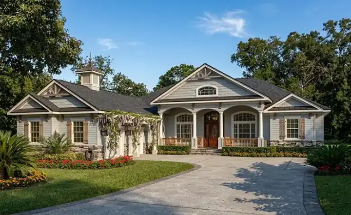 Country house plans 71-499 - front exterior, 2,654 sq ft, 4 bed, 3 bath house plans | Monster House Plans