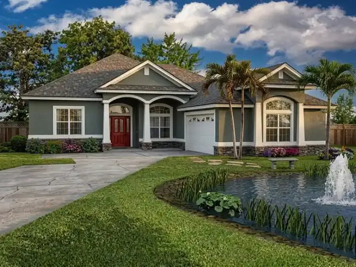 Florida house plans 71-501 - front exterior, 1,748 sq ft, 3 bed, 2 bath house plans | Monster House Plans