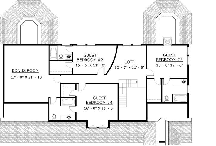 Upper/Second Floor Plan: 72-107