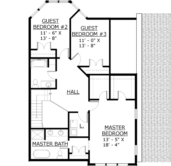 Upper/Second Floor Plan: 72-108