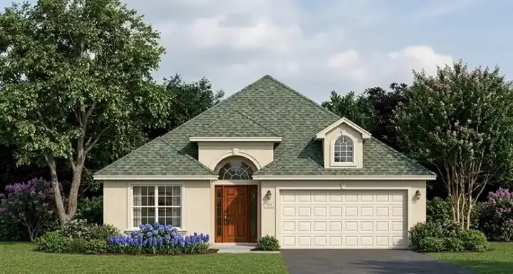 Florida house plans 73-103 - front exterior, 1,185 sq ft, 2 bed, 2 bath house plans | Monster House Plans