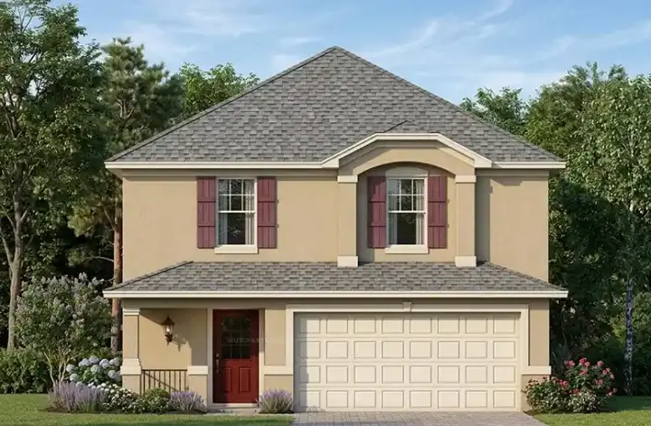 Florida house plans 73-110 - front exterior, 1,469 sq ft, 4 bed, 2 bath house plans | Monster House Plans