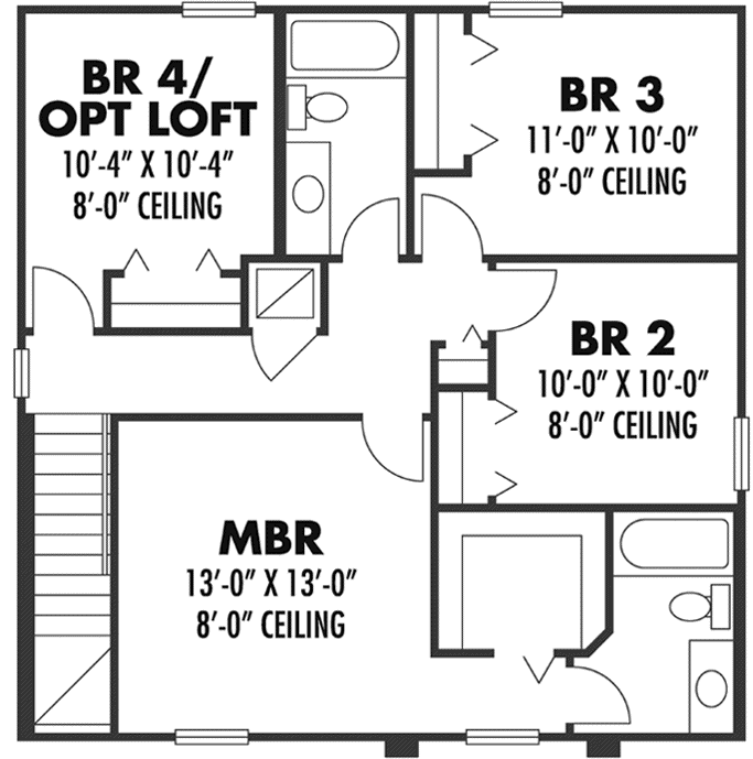 Upper/Second Floor Plan: 73-110