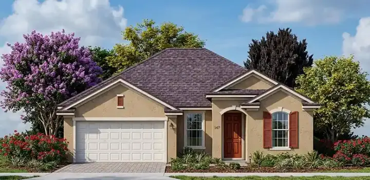 Florida house plans 73-121 - front exterior, 1,687 sq ft, 3 bed, 2 bath house plans | Monster House Plans