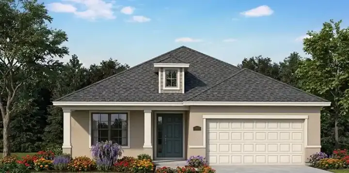 Florida house plans 73-126 - front exterior, 1,773 sq ft, 3 bed, 2 bath house plans | Monster House Plans