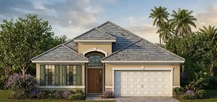 Florida house plans 73-127 - front exterior, 1,778 sq ft, 3 bed, 2 bath house plans | Monster House Plans