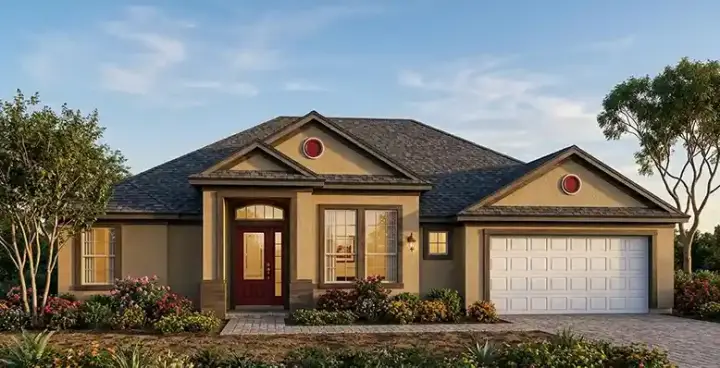 Florida house plans 73-132 - front exterior, 1,831 sq ft, 4 bed, 2 bath house plans | Monster House Plans