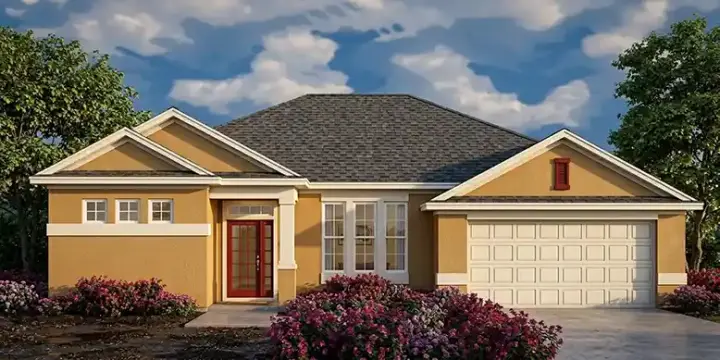 Florida house plans 73-133 - front exterior, 1,881 sq ft, 3 bed, 2 bath house plans | Monster House Plans