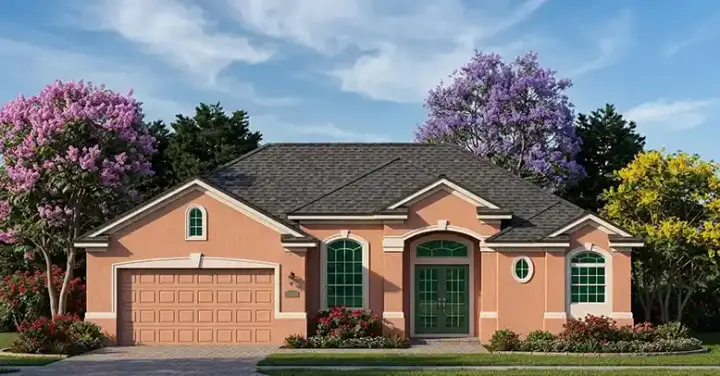 Florida house plans 73-152 - front exterior, 2,183 sq ft, 4 bed, 2 bath house plans | Monster House Plans