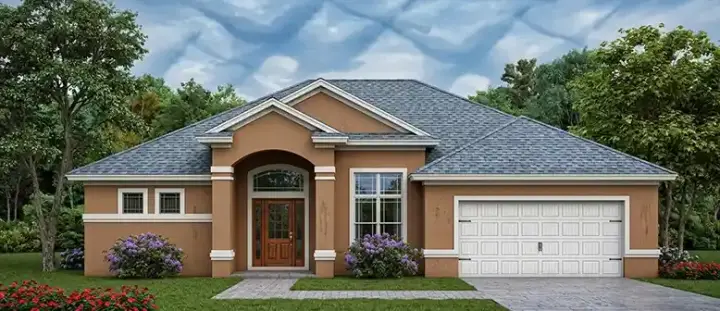 Florida house plans 73-159 - front exterior, 2,281 sq ft, 4 bed, 2 bath house plans | Monster House Plans