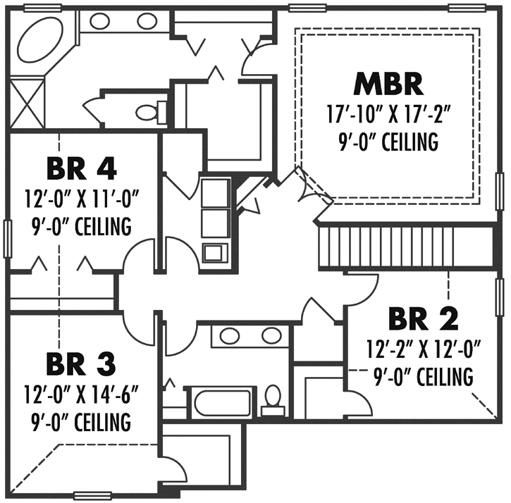 Upper/Second Floor Plan: 73-175