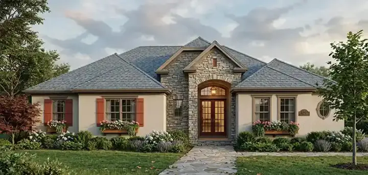 Florida house plans 73-193 - front exterior, 3,114 sq ft, 4 bed, 3 bath house plans | Monster House Plans
