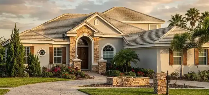Florida house plans 73-204 - front exterior, 3,750 sq ft, 5 bed, 3 bath house plans | Monster House Plans