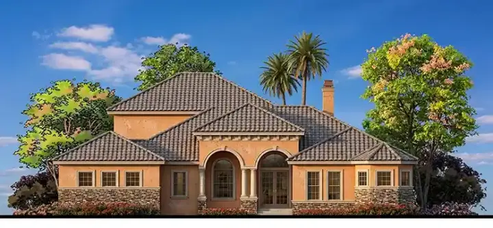 Florida house plans 73-205 - front exterior, 3,783 sq ft, 4 bed, 3 bath house plans | Monster House Plans
